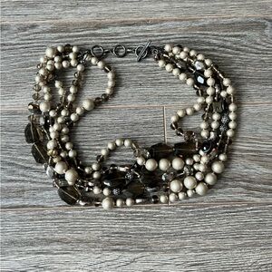 Stella & Dot Multi-Strand Pearl and Crystal Necklace